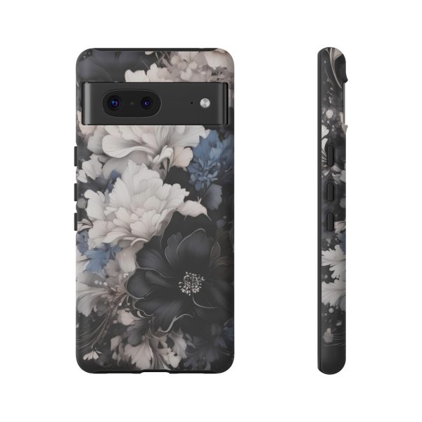 Black and White Flowers iPhone | Samsung | Samsung Galaxy | Google Pixel - Cell Phone Tough Cases - Image 149