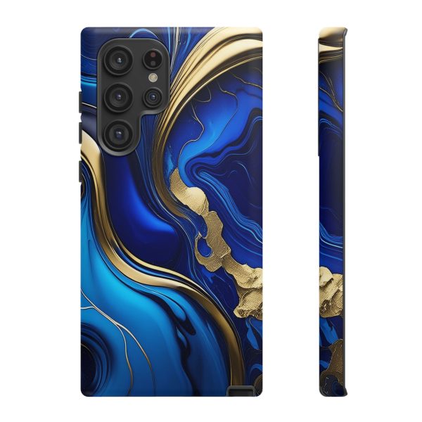 Royal Blue and Gold iPhone | Samsung | Samsung Galaxy | Google Pixel - Cell Phone Tough Cases - Image 87