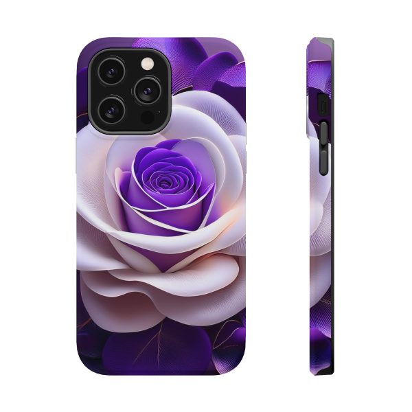 Purple and White Custom Magnetic Tough Case for iPhone - Dual Layer Protection with MagSafe® Compatibility - Matte or Glossy Finish - Image 36