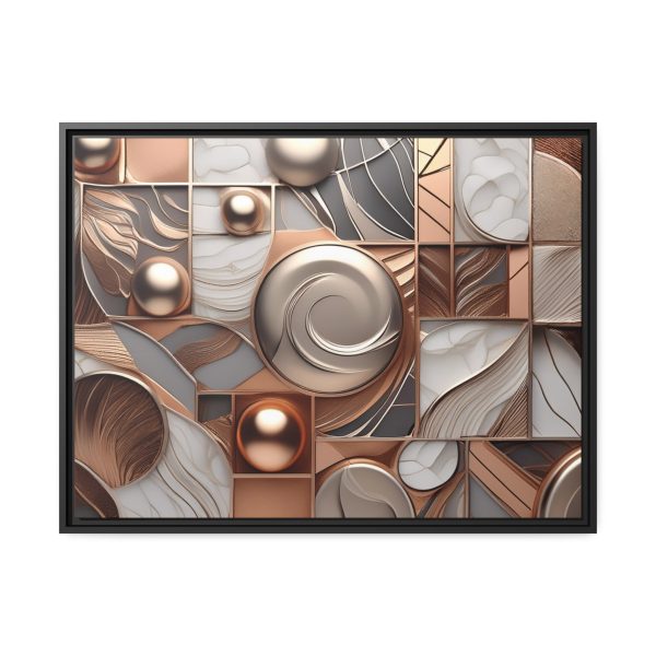 Neutral Colors Abstract Matte Canvas, Black Frame - Image 25