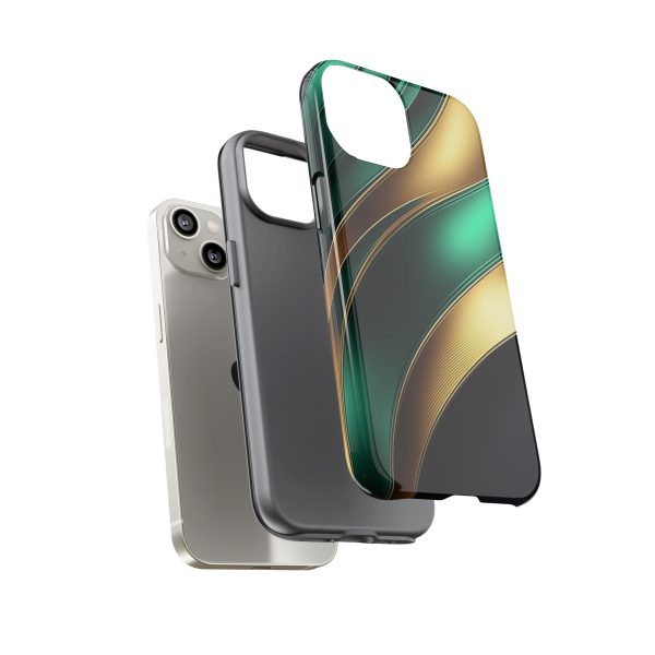 Green and Gold iPhone | Samsung | Samsung Galaxy | Google Pixel - Cell Phone Tough Cases - Image 91