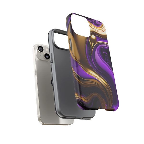 Purple and Gold Liquid iPhone | Samsung | Samsung Galaxy | Google Pixel - Cell Phone Tough Cases - Image 95