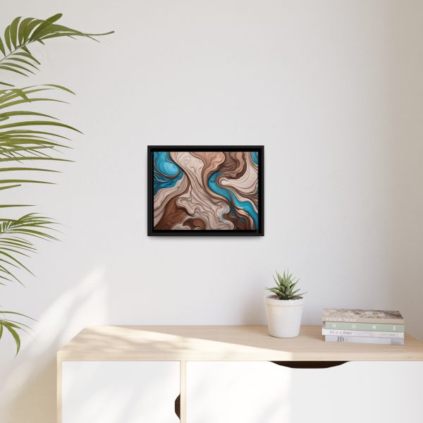 Brown and Teal Abstract BT1 Matte Canvas, Black Frame - Image 11