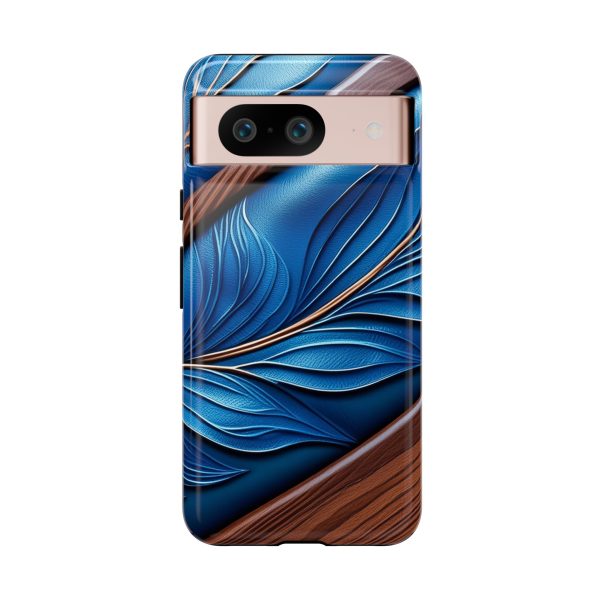 Blue Leather iPhone | Samsung | Samsung Galaxy | Google Pixel - Cell Phone Tough Cases - Image 226