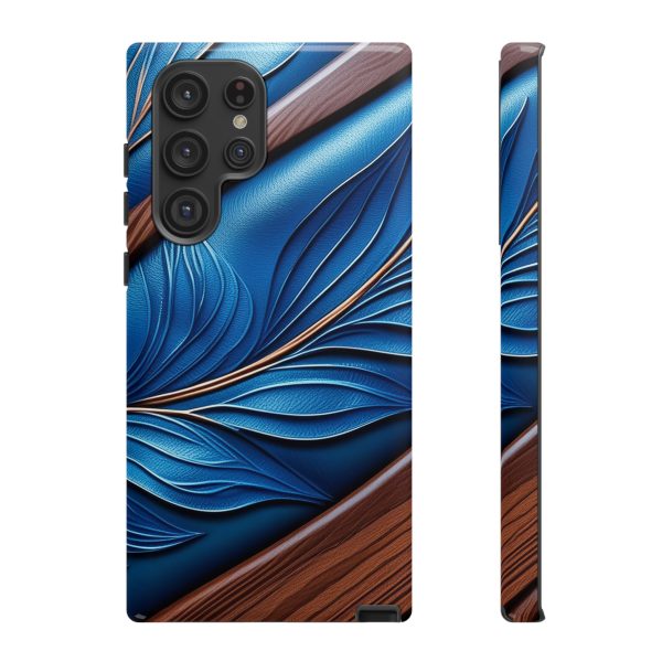 Blue Leather iPhone | Samsung | Samsung Galaxy | Google Pixel - Cell Phone Tough Cases - Image 86