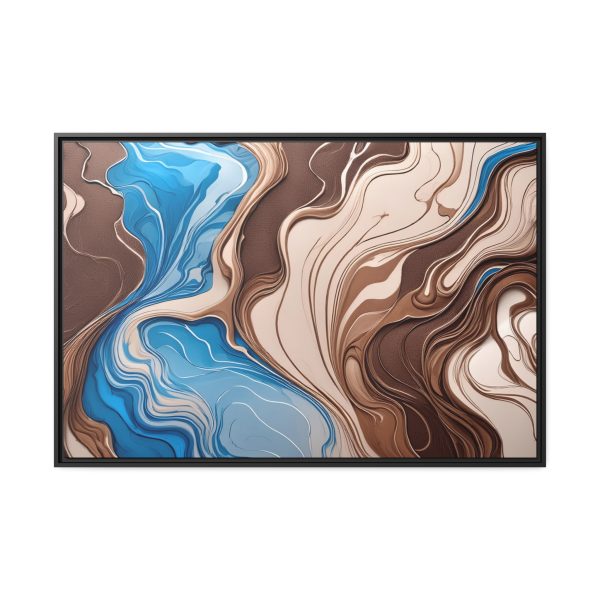 Brown and Teal Abstract BT3 Matte Canvas, Black Frame - Image 37