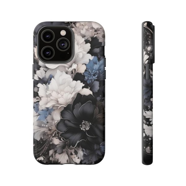 Black and White Flowers iPhone | Samsung | Samsung Galaxy | Google Pixel - Cell Phone Tough Cases - Image 117