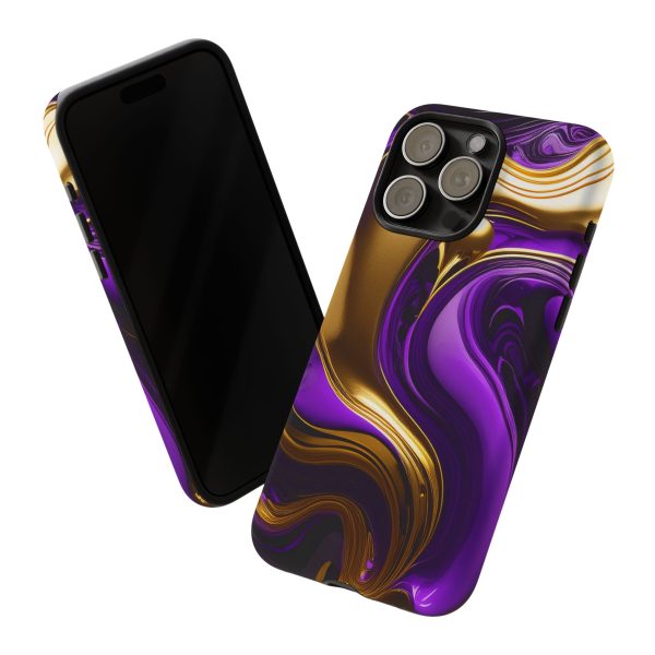 Purple and Gold Liquid iPhone | Samsung | Samsung Galaxy | Google Pixel - Cell Phone Tough Cases - Image 183