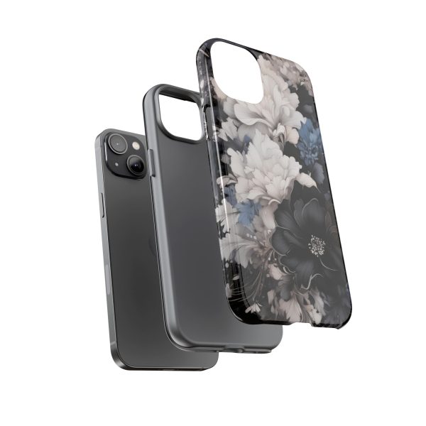 Black and White Flowers iPhone | Samsung | Samsung Galaxy | Google Pixel - Cell Phone Tough Cases - Image 107