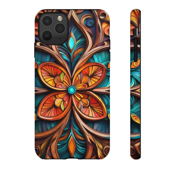 Wood Grain Flower iPhone | Samsung | Samsung Galaxy | Google Pixel - Cell Phone Tough Cases - Image 24