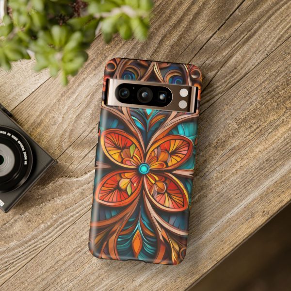 Wood Grain Flower iPhone | Samsung | Samsung Galaxy | Google Pixel - Cell Phone Tough Cases - Image 224