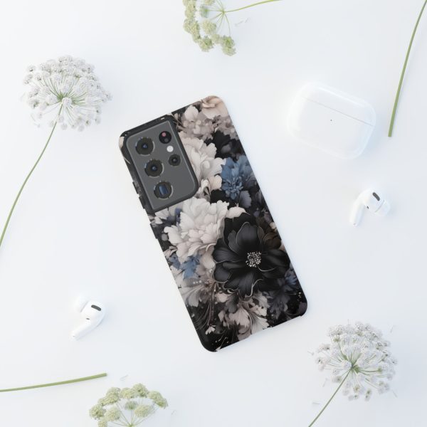 Black and White Flowers iPhone | Samsung | Samsung Galaxy | Google Pixel - Cell Phone Tough Cases - Image 58