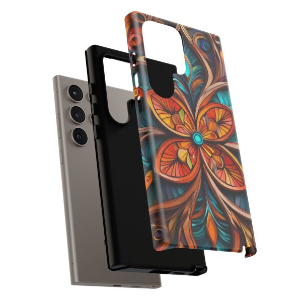 Wood Grain Flower iPhone | Samsung | Samsung Galaxy | Google Pixel - Cell Phone Tough Cases - Image 213