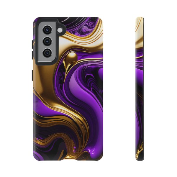 Purple and Gold Liquid iPhone | Samsung | Samsung Galaxy | Google Pixel - Cell Phone Tough Cases - Image 49