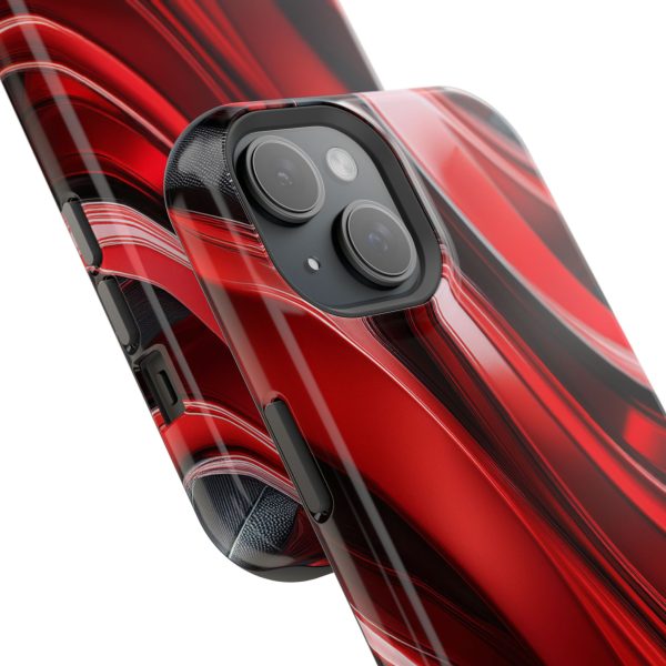 Red and Black Custom Magnetic Tough Case for iPhone - Dual Layer Protection with MagSafe® Compatibility - Matte or Glossy Finish - Image 83