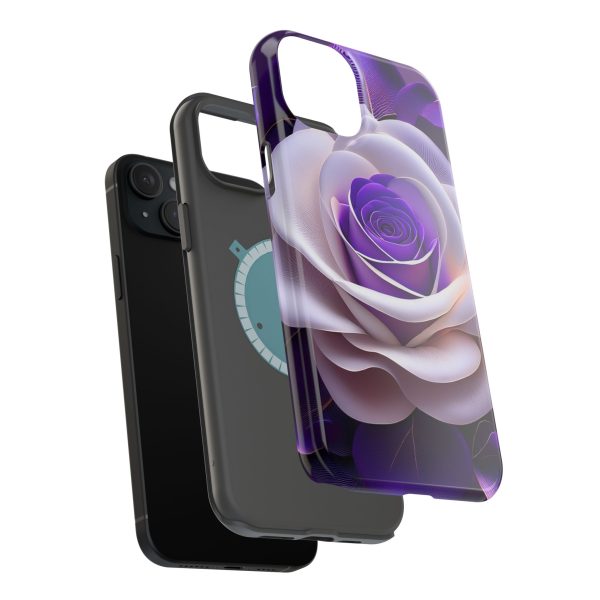 Purple and White Custom Magnetic Tough Case for iPhone - Dual Layer Protection with MagSafe® Compatibility - Matte or Glossy Finish - Image 102