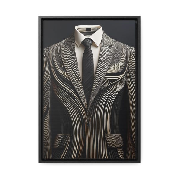 Black Suit Abstract Gallery Canvas Wraps, Vertical Frame