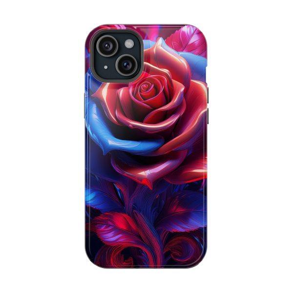 Red and Blue Rose- Custom Magnetic Tough Case for iPhone - Dual Layer Protection with MagSafe® Compatibility - Matte or Glossy Finish - Image 101