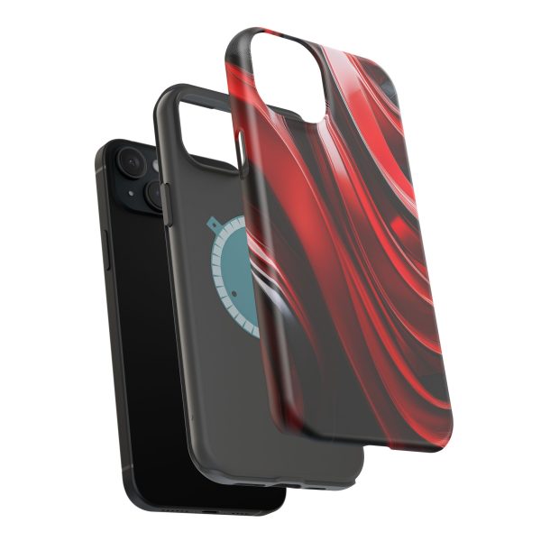 Red and Black Custom Magnetic Tough Case for iPhone - Dual Layer Protection with MagSafe® Compatibility - Matte or Glossy Finish - Image 107