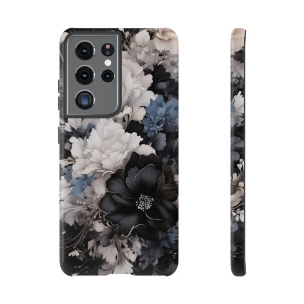 Black and White Flowers iPhone | Samsung | Samsung Galaxy | Google Pixel - Cell Phone Tough Cases - Image 57