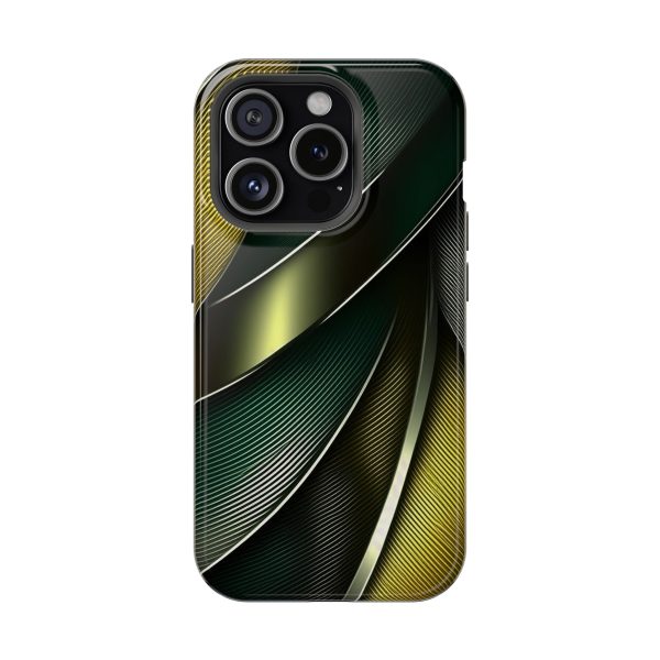 Green and Yellow Carbon Custom Magnetic Tough Case for iPhone - Dual Layer Protection with MagSafe® Compatibility - Matte or Glossy Finish - Image 91