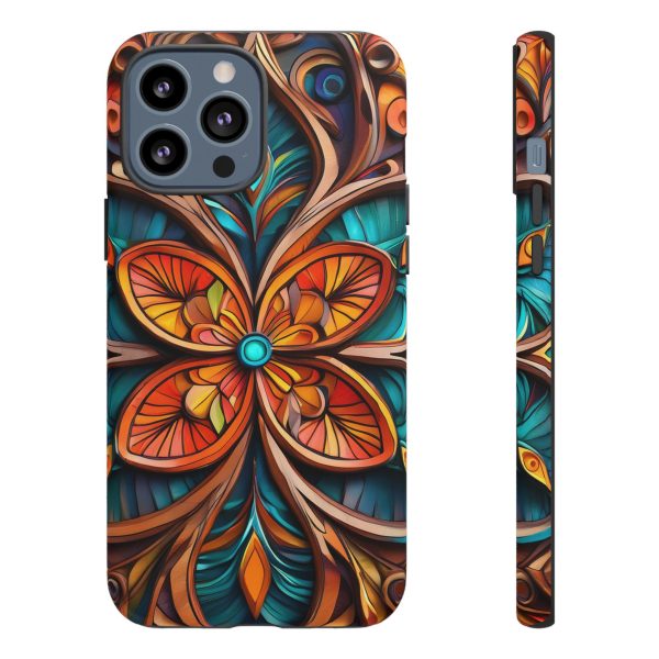 Wood Grain Flower iPhone | Samsung | Samsung Galaxy | Google Pixel - Cell Phone Tough Cases - Image 47