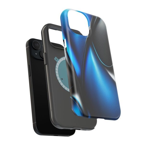 Blue Carbon Custom Magnetic Tough Case for iPhone - Dual Layer Protection with MagSafe® Compatibility - Matte or Glossy Finish - Image 87