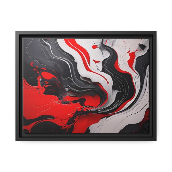 Red and Black Abstract 1 Matte Canvas, Black Frame - Image 9