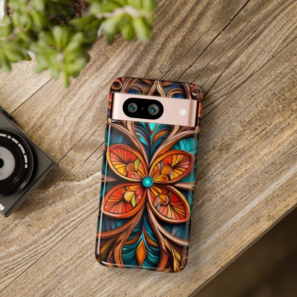 Wood Grain Flower iPhone | Samsung | Samsung Galaxy | Google Pixel - Cell Phone Tough Cases - Image 229