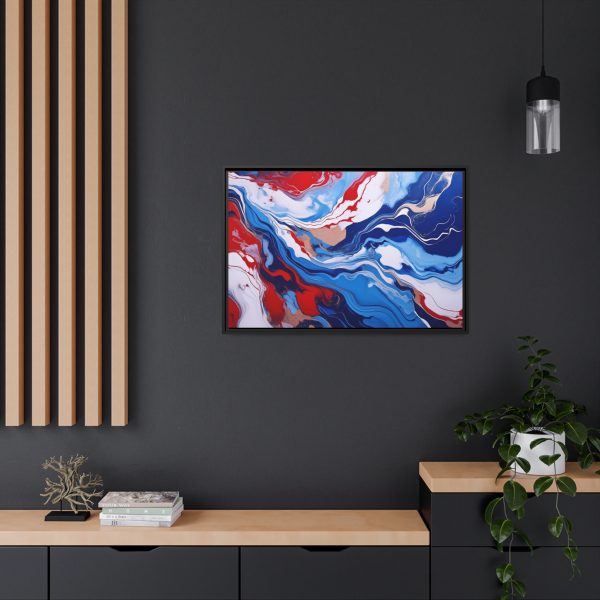 Red White and Blue TS2 Marble Matte Canvas, Black Frame - Image 32