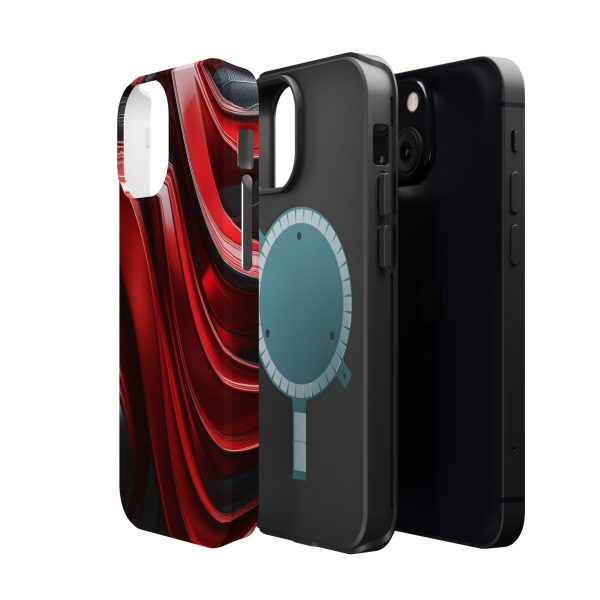 Red and Black Custom Magnetic Tough Case for iPhone - Dual Layer Protection with MagSafe® Compatibility - Matte or Glossy Finish - Image 57