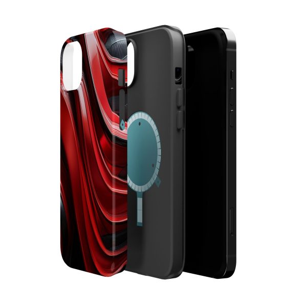 Red and Black Custom Magnetic Tough Case for iPhone - Dual Layer Protection with MagSafe® Compatibility - Matte or Glossy Finish - Image 22