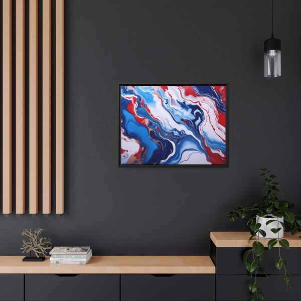 Red White and Blue TS3 Marble Matte Canvas, Black Frame - Image 28