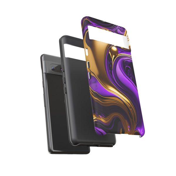 Purple and Gold Liquid iPhone | Samsung | Samsung Galaxy | Google Pixel - Cell Phone Tough Cases - Image 151