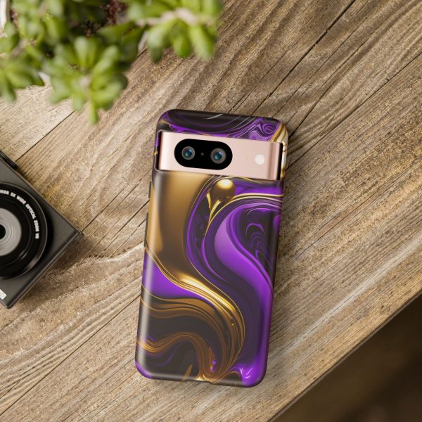 Purple and Gold Liquid iPhone | Samsung | Samsung Galaxy | Google Pixel - Cell Phone Tough Cases - Image 234