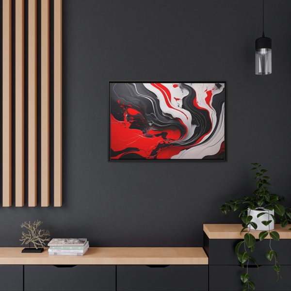 Red and Black Abstract 1 Matte Canvas, Black Frame - Image 32