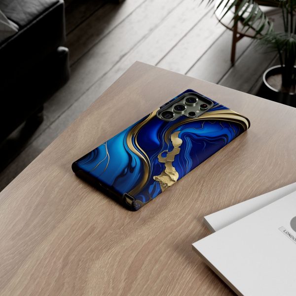 Royal Blue and Gold iPhone | Samsung | Samsung Galaxy | Google Pixel - Cell Phone Tough Cases - Image 140