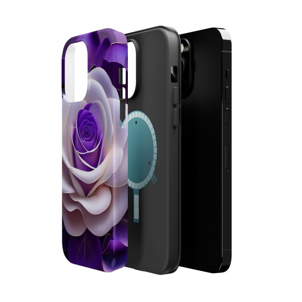 Purple and White Custom Magnetic Tough Case for iPhone - Dual Layer Protection with MagSafe® Compatibility - Matte or Glossy Finish - Image 32