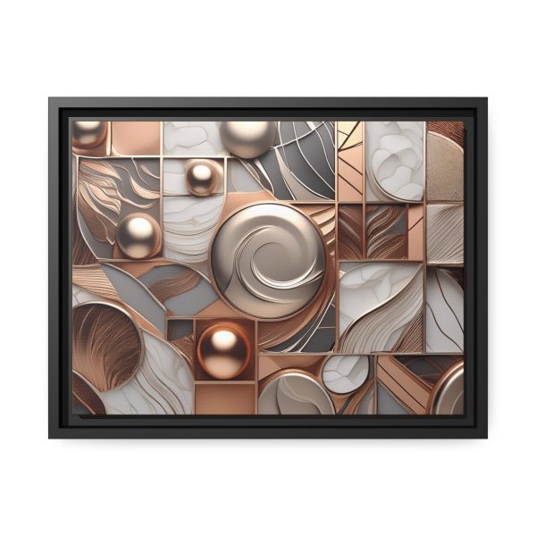 Neutral Colors Abstract Matte Canvas, Black Frame - Image 9