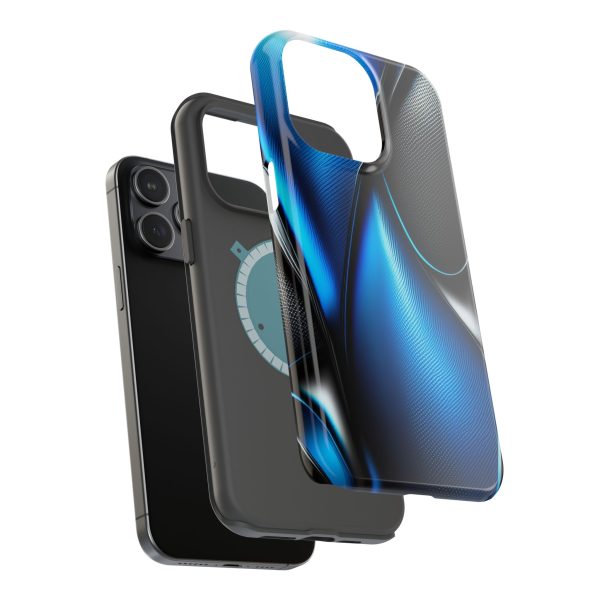 Blue Carbon Custom Magnetic Tough Case for iPhone - Dual Layer Protection with MagSafe® Compatibility - Matte or Glossy Finish - Image 112