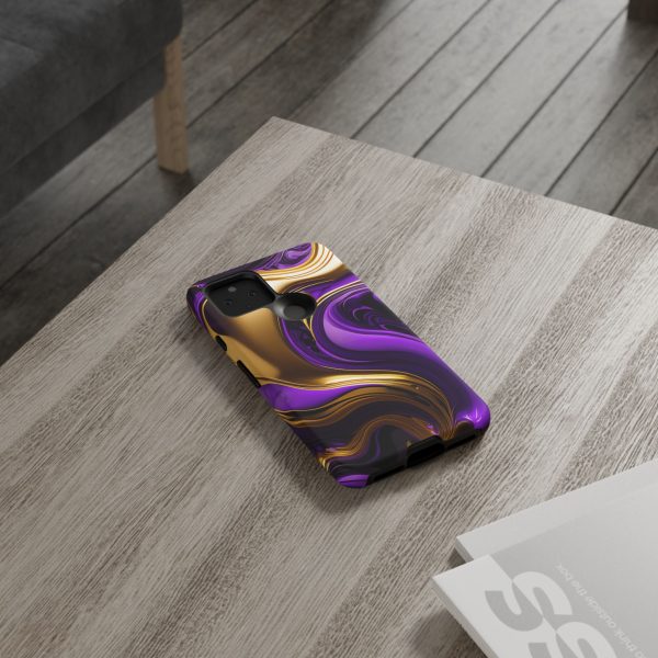 Purple and Gold Liquid iPhone | Samsung | Samsung Galaxy | Google Pixel - Cell Phone Tough Cases - Image 64