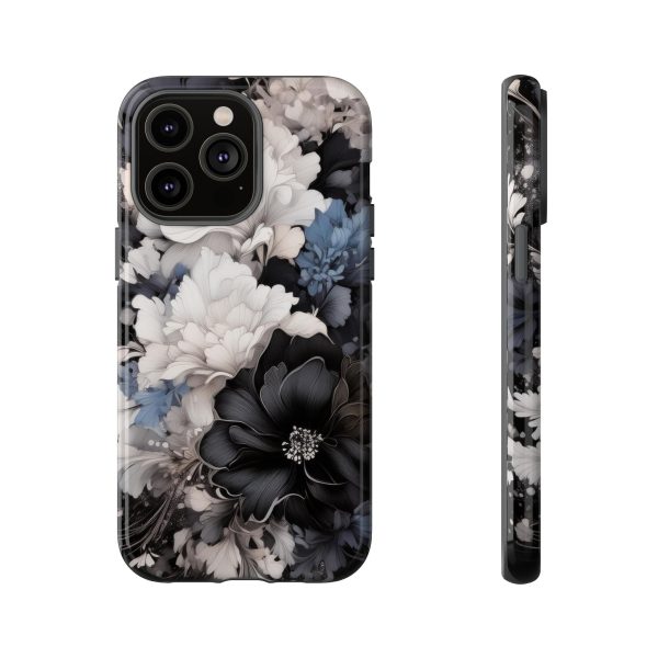 Black and White Flowers iPhone | Samsung | Samsung Galaxy | Google Pixel - Cell Phone Tough Cases - Image 113