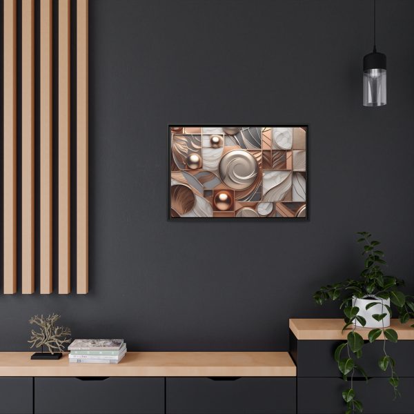 Neutral Colors Abstract Matte Canvas, Black Frame - Image 24