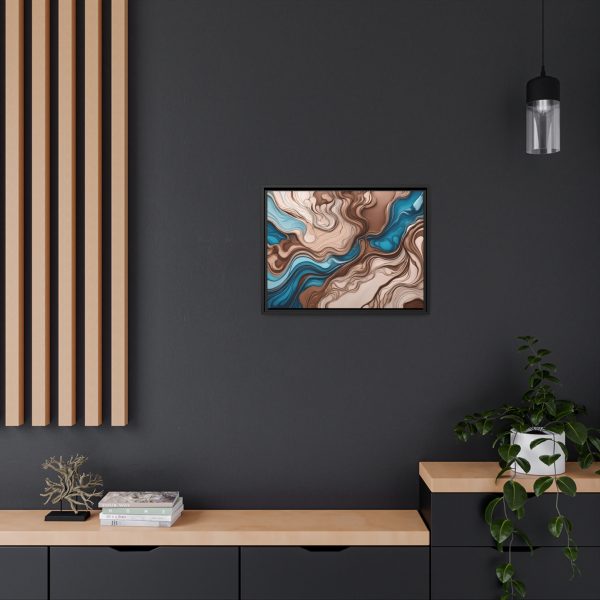 Brown and Teal Abstract BT4 Matte Canvas, Black Frame - Image 20