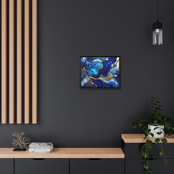 Royal Blue Gold RB1 Marble Matte Canvas, Black Frame - Image 16