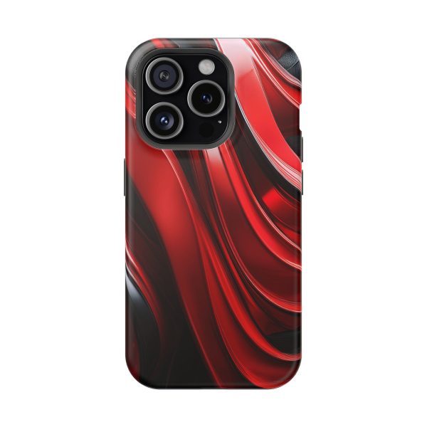 Red and Black Custom Magnetic Tough Case for iPhone - Dual Layer Protection with MagSafe® Compatibility - Matte or Glossy Finish - Image 96