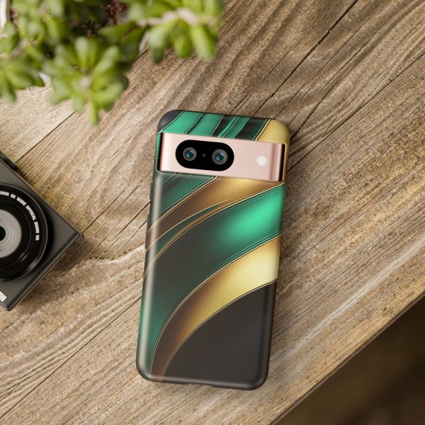 Green and Gold iPhone | Samsung | Samsung Galaxy | Google Pixel - Cell Phone Tough Cases - Image 234