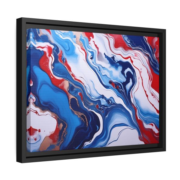 Red White and Blue TS3 Marble Matte Canvas, Black Frame - Image 10