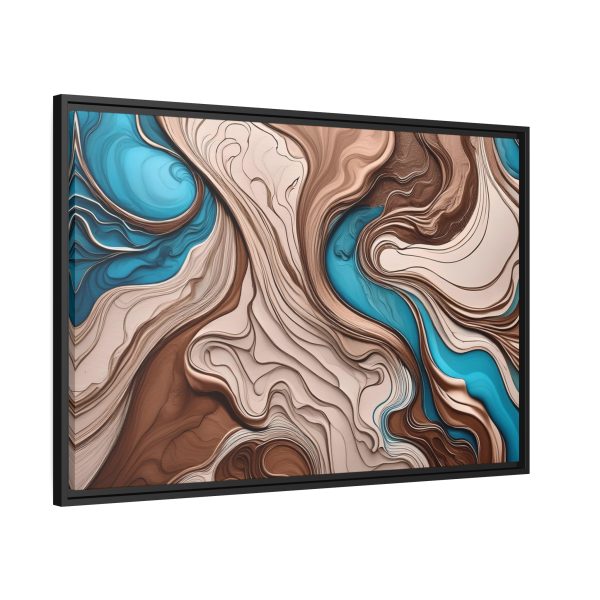 Brown and Teal Abstract BT1 Matte Canvas, Black Frame - Image 30