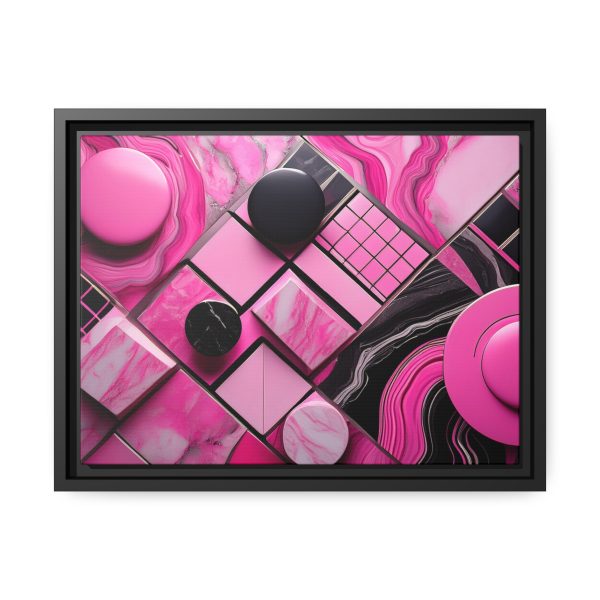 Pink And Black Abstract 2 Matte Canvas, Black Frame - Image 9